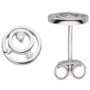 Ohrstecker 925 Sterling Silber 6 Zirkonia Ohrringe