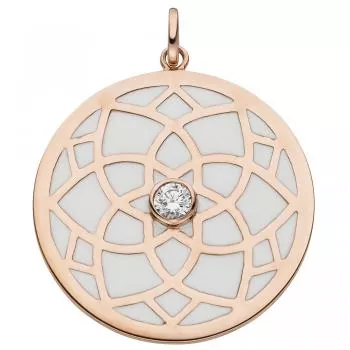 Anhänger 925 Sterling Silber rotgold vergoldet 1 Zirkonia und Emaille-Einlagen
