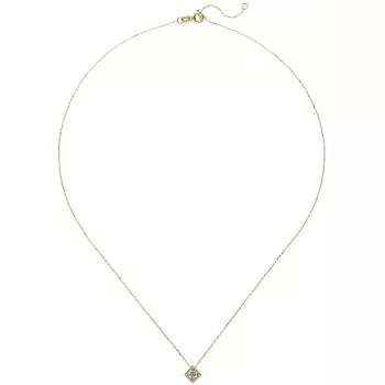Collier Kette mit Anhänger 333 Gold Gelbgold 1 Zirkonia 45 cm