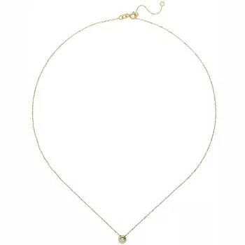 Collier Kette mit Anhänger 333 Gelbgold und 1 Zirkonia 45 cm