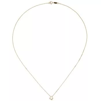 Collier Halskette mit Anhänger Schmetterling 375 Gold Gelbgold 42 cm