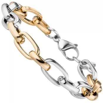 Armband Edelstahl bicolor beschichtet 22 cm