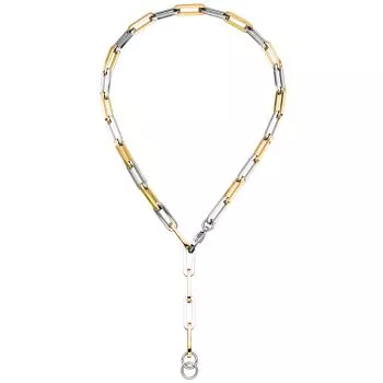 Y-Collier Halskette Edelstahl gelbgoldfarben beschichtet 47 cm