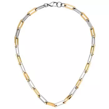 Y-Collier Halskette Edelstahl gelbgoldfarben beschichtet 47 cm