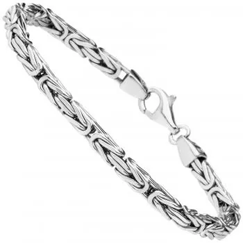Königsarmband 925 Sterling Silber diamantiert 19 cm Armband Silberarmband