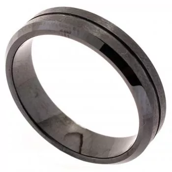 Herren Ring Edelstahl matt schwarz beschichtet