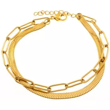 Armband aus Edelstahl goldfarben beschichtet 20 cm