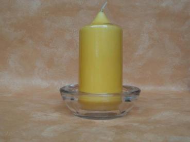 Glasteelicht- Kerzenhalter, 11 cm Durchmesser.
