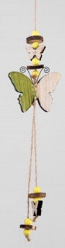 42 cm langer Dekohänger aus Holz mit Schmetterling
