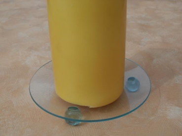 10 cm großer Kerzenteller rund aus Glas