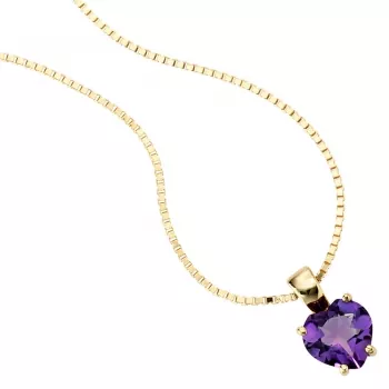 Anhänger Herz 333 Gold Gelbgold 1 Amethyst lila violett HerzAnhänger