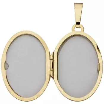 Medaillon oval 585 Gelbgold 1 Lagen Kamee Blumen