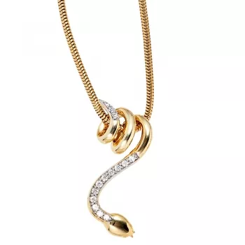 Anhänger Schlange 585 Gelbgold 14 Diamanten SchlangenAnhänger