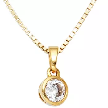 Anhänger 925 Sterling Silber vergoldet 1 Zirkonia