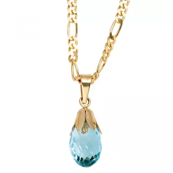 Anhänger Tropfen 333 Gold Gelbgold 1 Blautopas blau Gold Anhänger