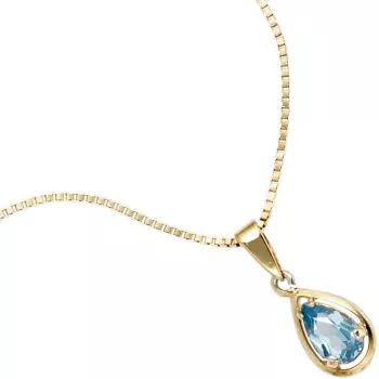 Anhänger Tropfen 333 Gold Gelbgold 1 Spinell blau Gold Anhänger