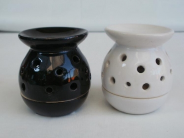 8,2 cm hohe weiße oder schwarze Duftlampe aus Keramik