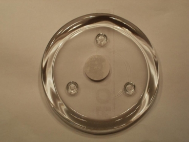 14 cm großer Kerzenteller rund aus Klarglas