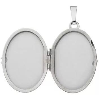 Medaillon oval 585 Gold Weißgold Anhänger zum Öffnen