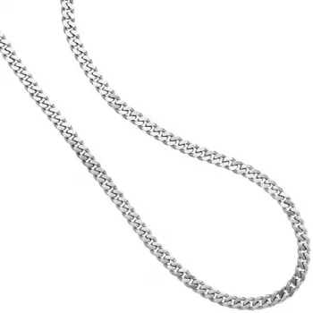 Panzerkette 585 Weißgold massiv 3,3 mm 50 cm Halskette