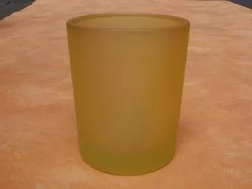 Votivglas gelb aus satiniertem Glas Votivglas gelb aus satiniertem Glas