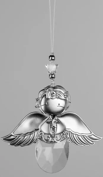 13 cm großer Dekohänger Engel in Silber aus Acryl