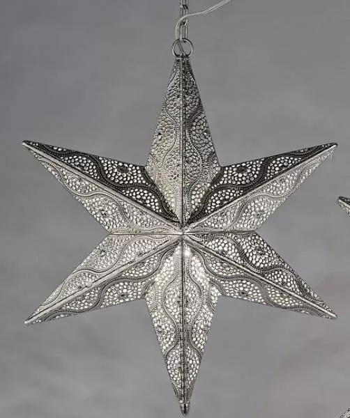 Hängedeko Stern, als Weihnachtsstern in Capri Silber, 52 cm