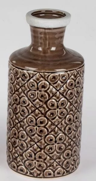 27 cm hohe Deko Vase im Landhausstil, dunkelbraun