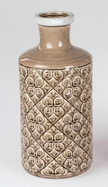 32 cm hohe Deko Vase aus Keramik im Landhausstil