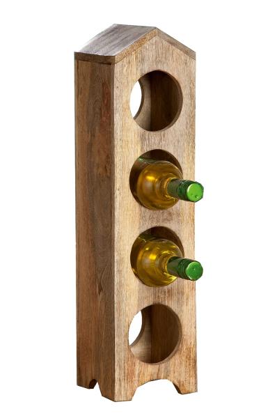 GILDE Flaschenhalter aus Mango Holz naturfarben, 55 cm