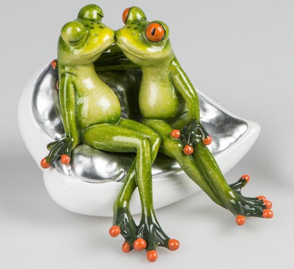 Dekofigur verliebtes Froschpaar handbemalt