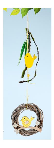 GILDE Weidenkranz Deko Kranz aus Naturholz mit Vogel, 20 x 65 cm