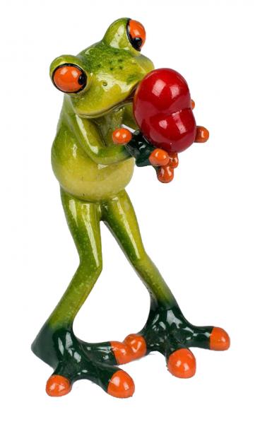 Dekofigur verliebter Frosch mit Herz, 14 cm