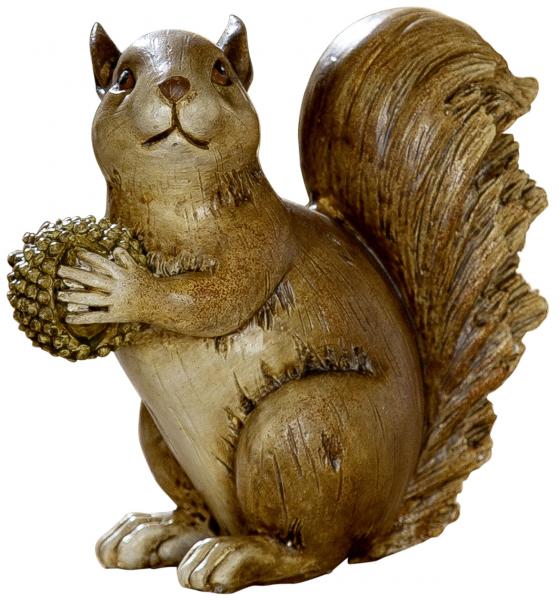 Eichhörnchen-Deko Figur mit Eichel-Futter braun 13,5 x 12 x 13 cm