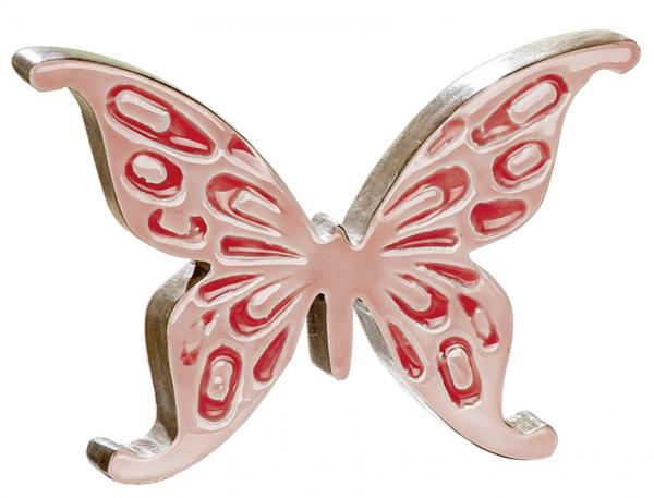 Deko-Schmetterling Mangoholz in Altrosa 19 x 13 cm
