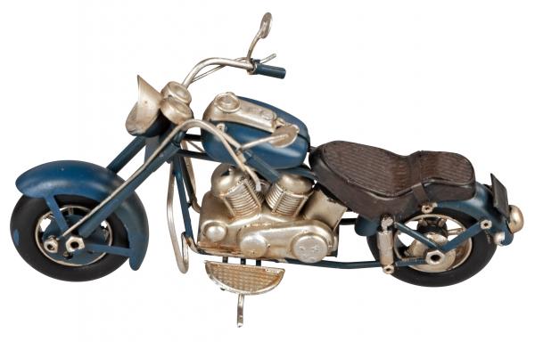 Rocker-Deko Biker-Deko cooler Chopper Motorrad-Miniatur blau 18 cm