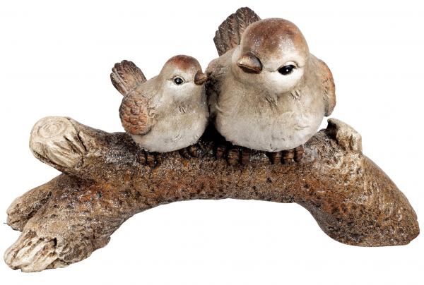 Deko-Figur Vogel-Paar auf einem Ast braun geeist 46 x 28 cm groß