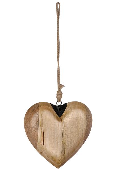 Fenster-Deko-Herz großes Holz-Herz natur braun 30 x 30 cm