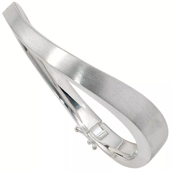 Armreif Armband aus 925 Sterling Silber mattiert Klappverschluss