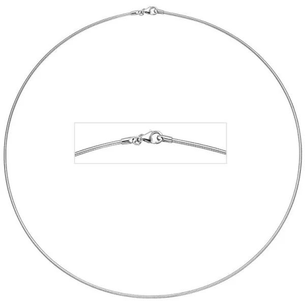 Halsreif aus 585 Weißgold 1,1 mm 50 cm Gold Kette