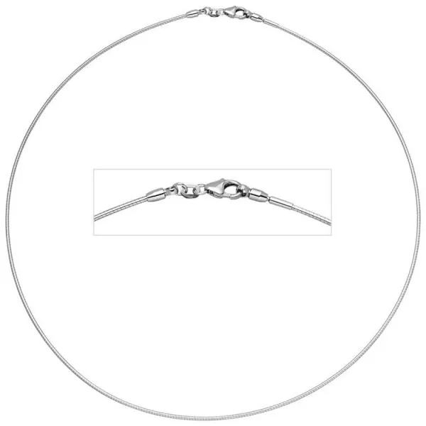 42 cm langer Halsreif aus 585 Weißgold