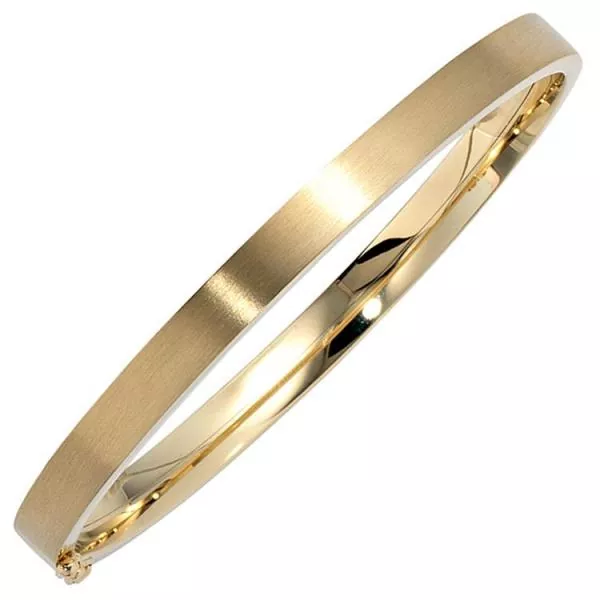 Armreif Armband oval aus 333 Gelbgold mattiert Steckverschluss