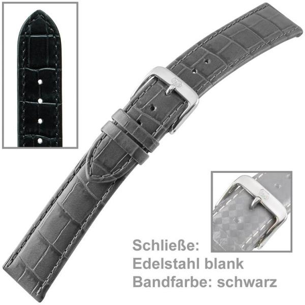 Uhrenarmband Men XL 20 mm schwarz