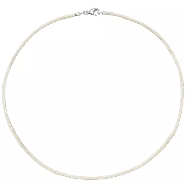 42 cm langes Collier aus Seide in Beige