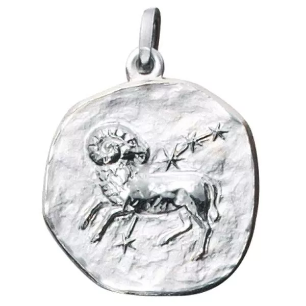 Anhänger Sternzeichen Widder aus 925 Sterling Silber matt