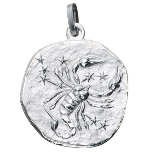 Anhänger Sternzeichen Skorpion aus 925 Sterling Silber matt