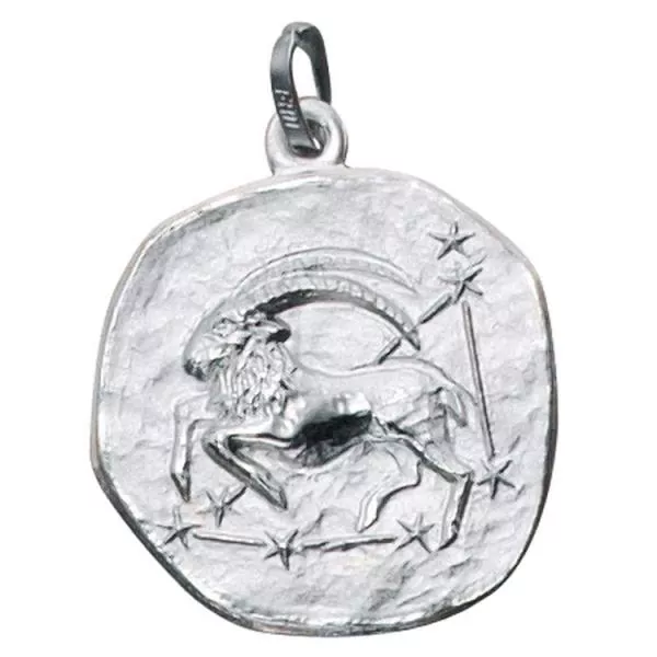 Anhänger Sternzeichen Steinbock aus 925 Silber matt