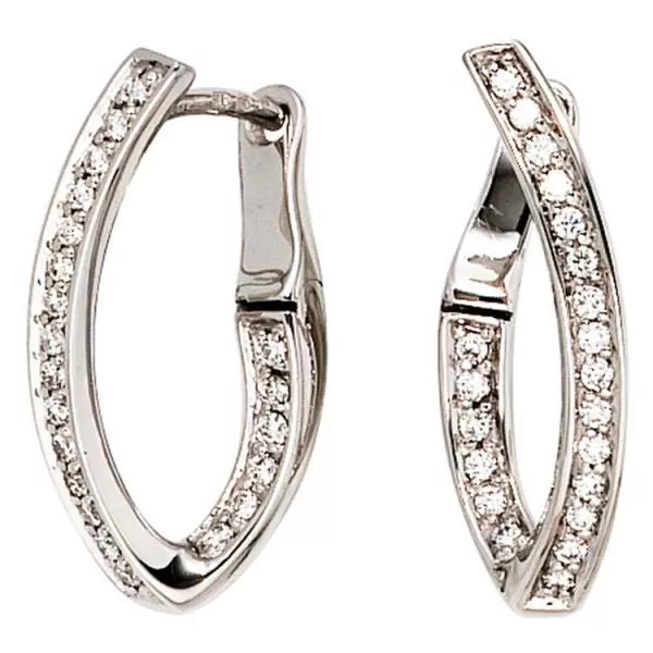 Creolen aus 585 Weißgold mit 42 Diamanten Brillanten