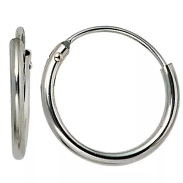 Creolen rund aus 585 Weißgold Ohrringe