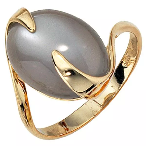 Damen Ring 585 Gold Gelbgold 1 Mondstein Goldring